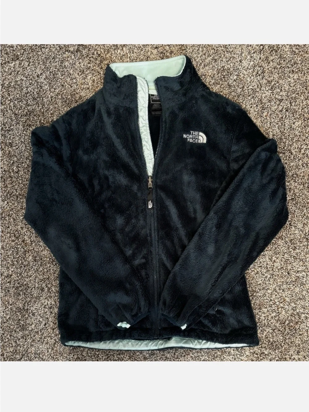 The North Face green Teddy Fleece Jacket small euc